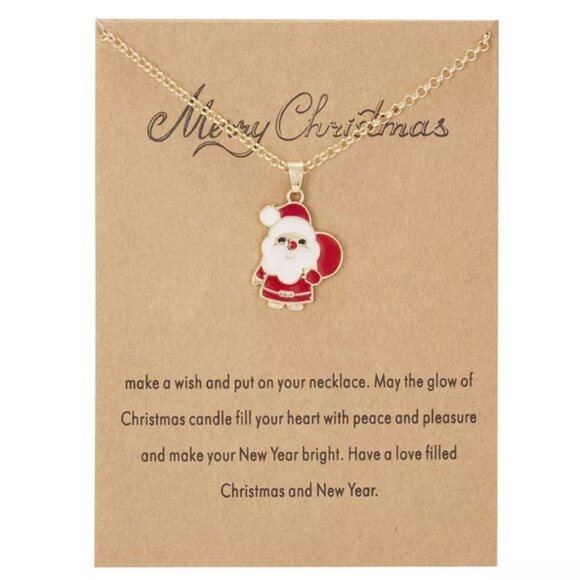 Santa Claus Necklace ~ Adjustable Gold-Tone ~ Brand New - Picture 6 of 6